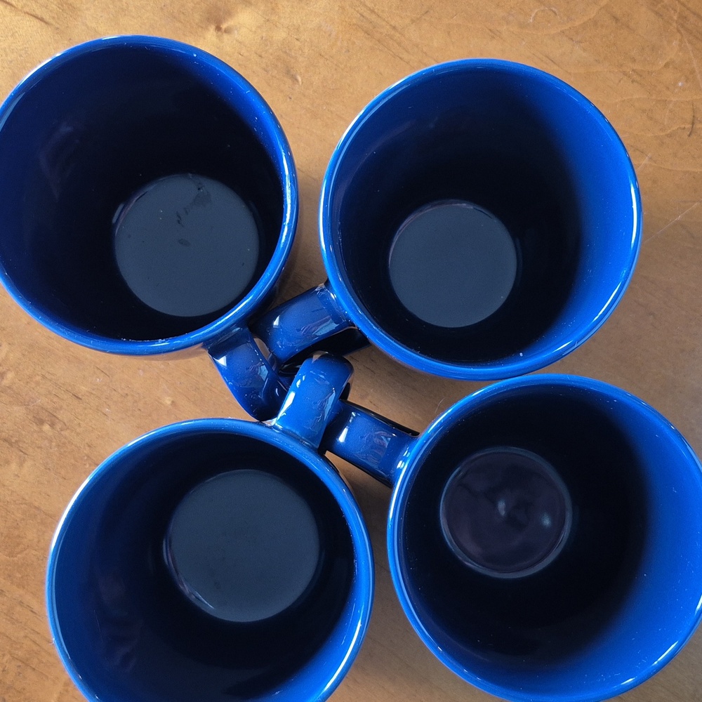 Corelle Cobalt Blue Stoneware Coffee Mug Set of 4 - Picture 2 of 4